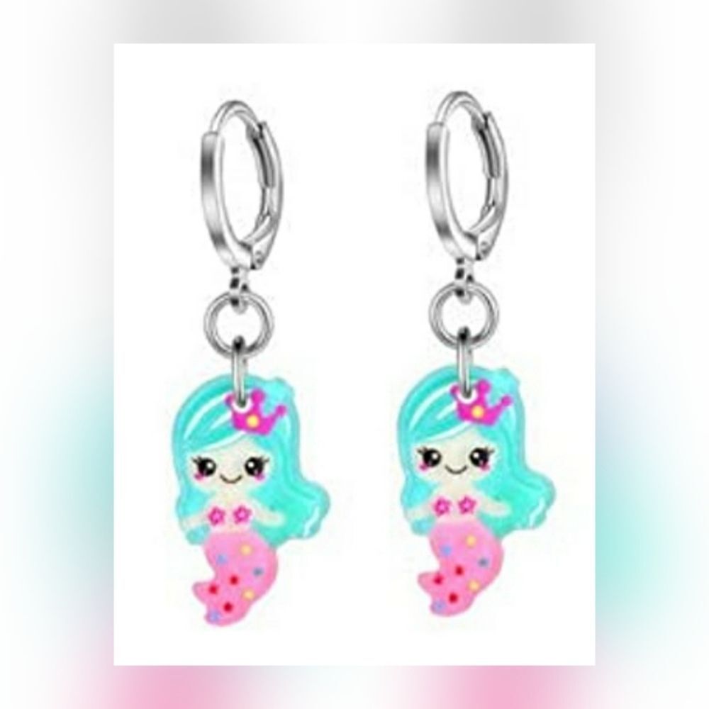 Hypoallergenic Acrylic Dangle Hoop Earrings